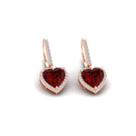 Load image into Gallery viewer, 3-carat-halo-diamond-heart-lever-back-earring-with-ruby-in-rose-gold-FDEAR-11235HTGRUDR-3.00CT-NL-RG.jpg