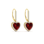 Load image into Gallery viewer, 3-carat-halo-diamond-heart-lever-back-earring-with-ruby-in-yellow-gold-FDEAR-11235HTGRUDR-3.00CT-NL-YG.jpg