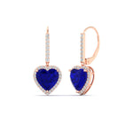 Load image into Gallery viewer, 3-carat-halo-diamond-heart-lever-back-earring-with-sapphire-in-rose-gold-FDEAR-11235HTGSABL-3.00CT-NL-RG.jpg