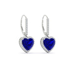 Load image into Gallery viewer, 3-carat-halo-diamond-heart-lever-back-earring-with-sapphire-in-white-gold-FDEAR-11235HTGSABL-3.00CT-NL-WG.jpg