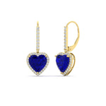 Load image into Gallery viewer, 3-carat-halo-diamond-heart-lever-back-earring-with-sapphire-in-yellow-gold-FDEAR-11235HTGSABL-3.00CT-NL-YG.jpg