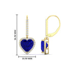 Load image into Gallery viewer, 3-carat-halo-diamond-heart-lever-back-earring-with-sapphire-in-yellow-gold-FDEAR-11235HTGSABL-3.00CT-NL-YG.jpg