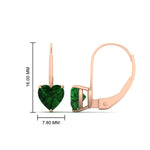 Load image into Gallery viewer, 3-carat-heart-stud-emerald-leverback-Earrings-in-rose-gold-FDEAR9225HTGEMGR-3.00 CT-NL-RG
