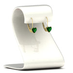 Load image into Gallery viewer, 3-carat-heart-stud-emerald-leverback-Earrings-in-yellow-gold-FDEAR9225HTGEMGR-3.00 CT-NL-YG