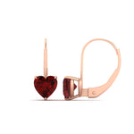 Load image into Gallery viewer, 3-carat-heart-stud-ruby-leverback-Earrings-in-rose-gold-FDEAR9225HTGRUDR-3.00 CT-NL-RG