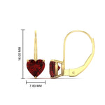 Load image into Gallery viewer, 3-carat-heart-stud-ruby-leverback-Earrings-in-yellow-gold-FDEAR9225HTGRUDR-3.00 CT-NL-YG