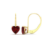 Load image into Gallery viewer, 3-carat-heart-stud-ruby-leverback-Earrings-in-yellow-gold-FDEAR9225HTGRUDR-3.00 CT-NL-YG