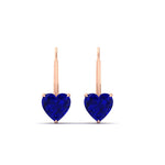 Load image into Gallery viewer, 3-carat-heart-stud-sapphire-leverback-Earrings-in-rose-gold-FDEAR9225HTGSABL-3.00 CT-NL-RG
