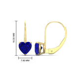 Load image into Gallery viewer, 3-carat-heart-stud-sapphire-leverback-Earrings-in-yellow-gold-FDEAR9225HTGSABL-3.00 CT-NL-YG