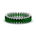 Load image into Gallery viewer, 3-carat-marquise-emerald-eternity-wedding-band-in-white-gold-FDEWB11257MQBGEMGR-3.00CT-NL-WG