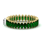Load image into Gallery viewer, 3-carat-marquise-emerald-eternity-wedding-band-in-yellow-gold-FDEWB11257MQBGEMGR-3.00CT-NL-YG