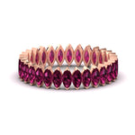 Load image into Gallery viewer, 3-carat-marquise-pink-sapphire-eternity-wedding-band-in-rose-gold-FDEWB11257MQBGSADRPI-3.00CT-NL-RG