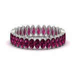Load image into Gallery viewer, 3-carat-marquise-pink-sapphire-eternity-wedding-band-in-white-gold-FDEWB11257MQBGSADRPI-3.00CT-NL-WG