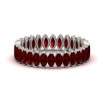 Load image into Gallery viewer, 3-carat-marquise-ruby-eternity-wedding-band-in-white-gold-FDEWB11257MQBGRUDR-3.00CT-NL-WG