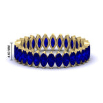 Load image into Gallery viewer, 3-carat-marquise-sapphire-eternity-wedding-band-in-yellow-gold-FDEWB11257MQBGSABL-3.00CT-NL-YG