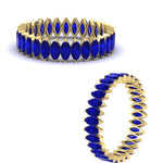 Load image into Gallery viewer, 3-carat-marquise-sapphire-eternity-wedding-band-in-yellow-gold-FDEWB11257MQBGSABL-3.00CT-NL-YG