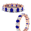 Load image into Gallery viewer, 3-carat-oval-diamond-full-eternity-band-with-blue-saphhire-in-rose-gold-fdewb8324ovgsablangle3-4.00x3.00mm-nl-rg