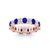 Load image into Gallery viewer, 3-carat-oval-diamond-full-eternity-band-with-blue-saphhire-in-rose-gold-fdewb8324ovgsablangle5-4.00x3.00mm-nl-rg