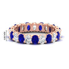 Load image into Gallery viewer, 3-carat-oval-diamond-full-eternity-band-with-blue-saphhire-in-rose-gold-fdewb8324ovgsablsleep-4.00x3.00mm-nl-rg-hw