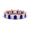Load image into Gallery viewer, 3-carat-oval-diamond-full-eternity-band-with-blue-saphhire-in-rose-gold-fdewb8324ovgsablsleep-4.00x3.00mm-nl-rg