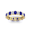 Load image into Gallery viewer, 3-carat-oval-diamond-full-eternity-band-with-blue-saphhire-in-yellow-gold-fdewb8324ovgsablangle5-4.00x3.00mm-nl-yg