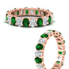 Load image into Gallery viewer, 3-carat-oval-diamond-full-eternity-band-with-emerald-in-rose-gold-fdewb8324ovgemgrangle3-4.00x3.00mm-nl-rg