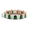 Load image into Gallery viewer, 3-carat-oval-diamond-full-eternity-band-with-emerald-in-rose-gold-fdewb8324ovgemgrsleep-4.00x3.00mm-nl-rg-hw