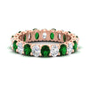 Load image into Gallery viewer, 3-carat-oval-diamond-full-eternity-band-with-emerald-in-rose-gold-fdewb8324ovgemgrsleep-4.00x3.00mm-nl-rg