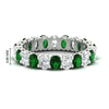 Load image into Gallery viewer, 3-carat-oval-diamond-full-eternity-band-with-emerald-in-white-gold-fdewb8324ovgemgrsleep-4.00x3.00mm-nl-wg-hw