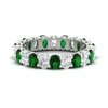 Load image into Gallery viewer, 3-carat-oval-diamond-full-eternity-band-with-emerald-in-white-gold-fdewb8324ovgemgrsleep-4.00x3.00mm-nl-wg