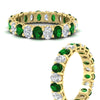 Load image into Gallery viewer, 3-carat-oval-diamond-full-eternity-band-with-emerald-in-yellow-gold-fdewb8324ovgemgrangle3-4.00x3.00mm-nl-yg