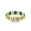 Load image into Gallery viewer, 3-carat-oval-diamond-full-eternity-band-with-emerald-in-yellow-gold-fdewb8324ovgemgrangle5-4.00x3.00mm-nl-yg