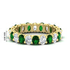Load image into Gallery viewer, 3-carat-oval-diamond-full-eternity-band-with-emerald-in-yellow-gold-fdewb8324ovgemgrsleep-4.00x3.00mm-nl-yg-hw