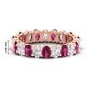 Load image into Gallery viewer, 3-carat-oval-diamond-full-eternity-band-with-pink-saphhire-in-rose-gold-fdewb8324ovgsadrpisleep-4.00x3.00mm-nl-rg-hw