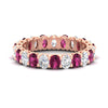 Load image into Gallery viewer, 3-carat-oval-diamond-full-eternity-band-with-pink-saphhire-in-rose-gold-fdewb8324ovgsadrpisleep-4.00x3.00mm-nl-rg