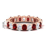 Load image into Gallery viewer, 3-carat-oval-diamond-full-eternity-band-with-ruby-in-rose-gold-fdewb8324ovgrudrsleep-4.00x3.00mm-nl-rg-hw
