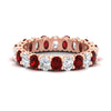Load image into Gallery viewer, 3-carat-oval-diamond-full-eternity-band-with-ruby-in-rose-gold-fdewb8324ovgrudrsleep-4.00x3.00mm-nl-rg