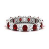 Load image into Gallery viewer, 3-carat-oval-diamond-full-eternity-band-with-ruby-in-white-gold-fdewb8324ovgrudrsleep-4.00x3.00mm-nl-wg