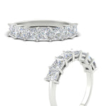 Load image into Gallery viewer, 3-carat-princess-cut-7-stone-diamond-wedding-band-in-platinum-fdwb179prangle3-3.00ct-nl-wg.jpg