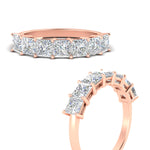 Load image into Gallery viewer, 3-carat-princess-cut-7-stone-diamond-wedding-band-in-rose-gold-fdwb179prangle3-3.00ct-nl-rg.jpg