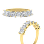 Load image into Gallery viewer, 3-carat-princess-cut-7-stone-diamond-wedding-band-in-yellow-gold-fdwb179prangle3-3.00ct-nl-yg.jpg