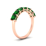 Load image into Gallery viewer, 3-carat-princess-cut-7-stone-emerald-wedding-band-in-rose-gold-fdwb179prgemgrangle2-3.00ct-nl-rg.jpg