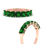 Load image into Gallery viewer, 3-carat-princess-cut-7-stone-emerald-wedding-band-in-rose-gold-fdwb179prgemgrangle3-3.00ct-nl-rg.jpg