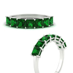 Load image into Gallery viewer, 3-carat-princess-cut-7-stone-emerald-wedding-band-in-white-gold-fdwb179prgemgrangle3-3.00ct-nl-wg.jpg