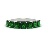 Load image into Gallery viewer, 3-carat-princess-cut-7-stone-emerald-wedding-band-in-white-gold-fdwb179prgemgrsleep-3.00ct-nl-wg.jpg