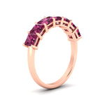 Load image into Gallery viewer, 3-carat-princess-cut-7-stone-pink-sapphire-wedding-band-in-rose-gold-fdwb179prgsadrpiangle2-3.00ct-nl-rg.jpg