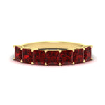 Load image into Gallery viewer, 3-carat-princess-cut-7-stone-ruby-wedding-band-in-yellow-gold-fdwb179prgrudrsleep-3.00ct-nl-yg.jpg