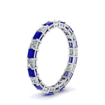 Load image into Gallery viewer, 3-carat-princess-cut-diamond-eternity-ring-with-sapphire-in-white-gold-FDEWB8675PR-3.0CTGSABLANGLE2-NL-WG