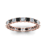 Load image into Gallery viewer, 3-carat-princess-cut-eternity-ring-in-rose-gold-with-black-diamond-in-rose-gold-FDEWB8675PR-3.0CTGBLACKANGLE5-NL-RG