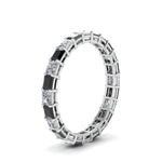 Load image into Gallery viewer, 3-carat-princess-cut-eternity-ring-in-white-gold-with-black-diamond-in-white-gold-FDEWB8675PR-3.0CTGBLACKANGLE2-NL-WG